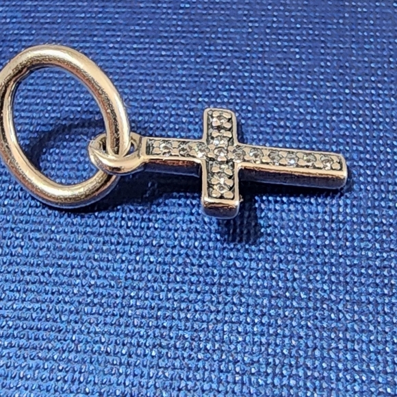 Pandora Sparkling Cross Dangle Charm - Picture 8 of 9
